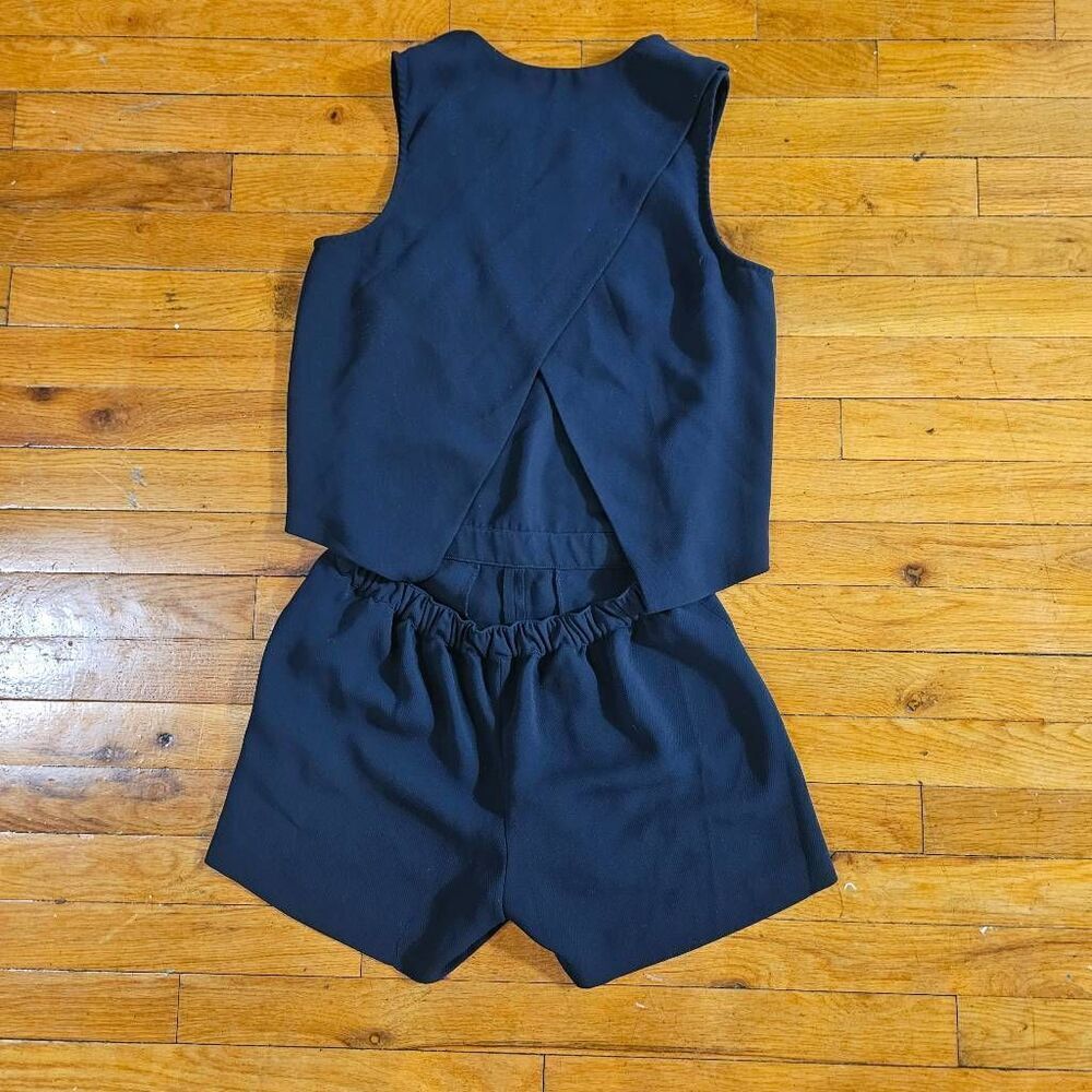 Club Monaco Navy Karis Open Back Romper Jumpsuit Size 2 - Picture 6 of 7